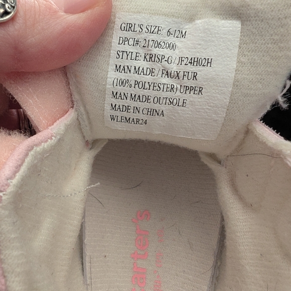 Carter's Pink Kids Boots with Velcro - Picture 5 of 5